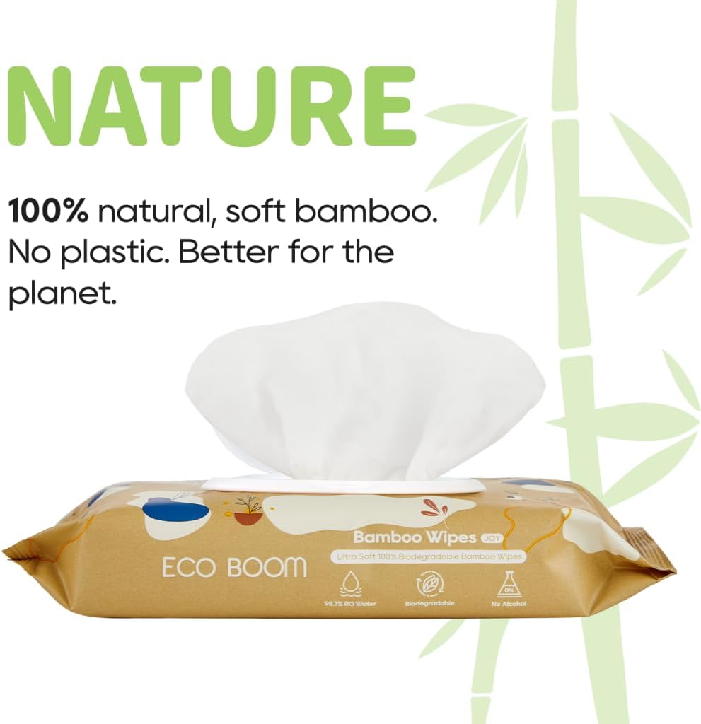 ECO BOOM 240 Baby Wet Wipes - Biodegradable, Bamboo Material, Eco-friendly