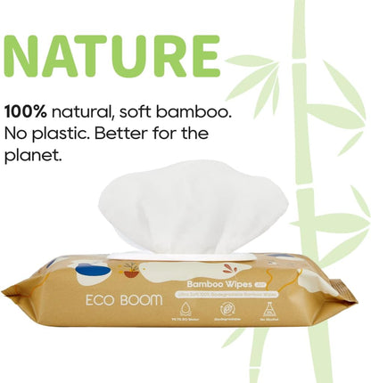 ECO BOOM 240 Baby Wet Wipes - Biodegradable, Bamboo Material, Eco-friendly