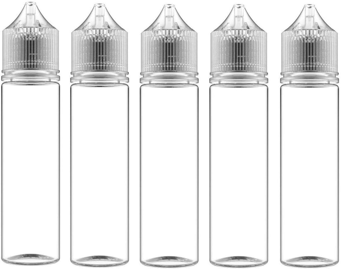 60ml Clear Empty Transparent Bottles (Pack of 5)