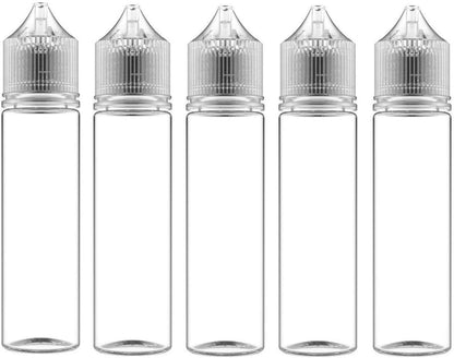 60ml Clear Empty Transparent Bottles (Pack of 5)