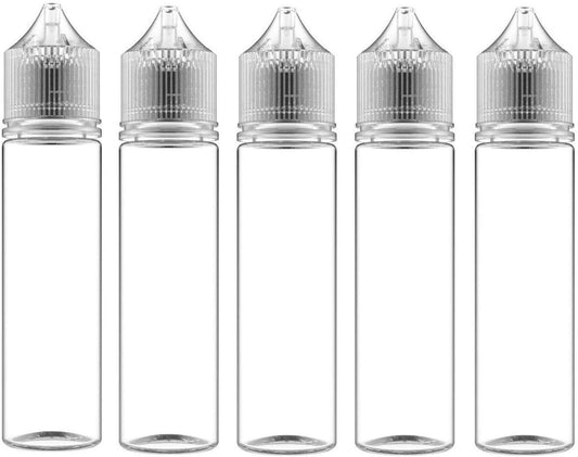 60ml Clear Empty Transparent Bottles (Pack of 5)