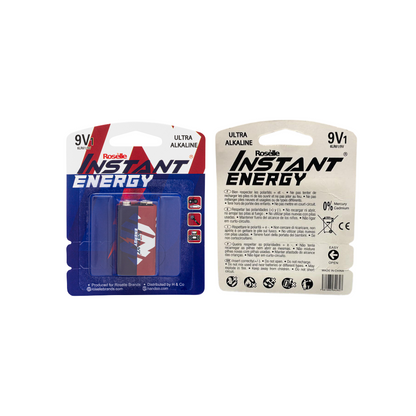 Roselle Instant Energy 9V Battery 6LR61/9V - Ultra Alkaline (Single Pack)