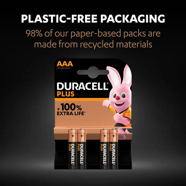 AAA Duracell Plus Batteries 100% Power Alkaline LR03 MN2400 MICRO