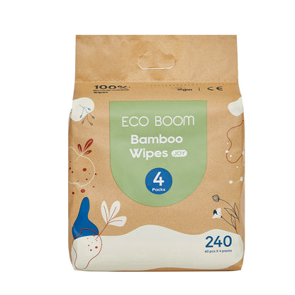 ECO BOOM Baby Wet Wipes 10/120/240 Wipes - Biodegradable, Bamboo Material, Eco-friendly