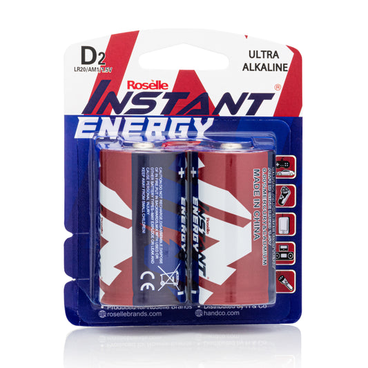 Roselle Instant D - LR20/AM1/1.5V Ultra Alkaline Battery (Pack of 2)