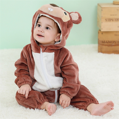 Romper Toddler Clothes for Baby Wears Pajamas Animal Coral Fleece Winter Jumpsuit Boys