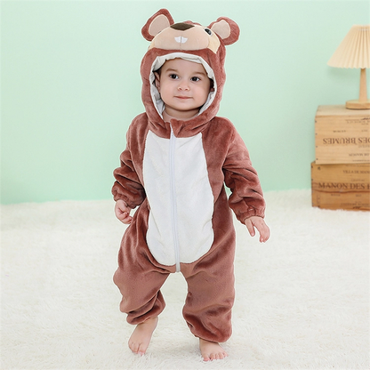 Romper Toddler Clothes for Baby Wears Pajamas Animal Coral Fleece Winter Jumpsuit Boys