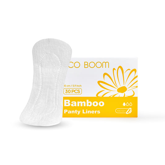 ECO BOOM Biodegradable Bamboo Panty Liners (150mm) - Pack of 30