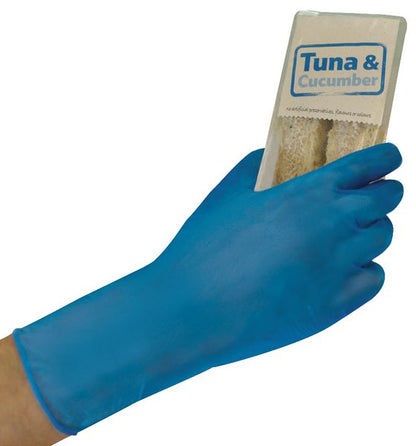 Bodyguards 4 Blue Vinyl Disposable Gloves L Size