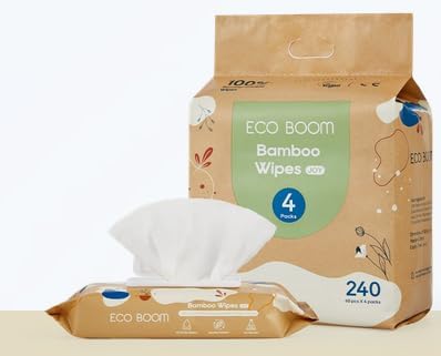 ECO BOOM 240 Baby Wet Wipes - Biodegradable, Bamboo Material, Eco-friendly